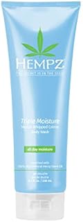Hempz Triple Moisture Herbal Whipped Creme Body Wash 8.5 oz. - Scented Shower Gel for Women and Men, Unisex Personal Care Products - Paraben-Free Anti-Aging Bath Soap that Hydrates and Gently Cleanses