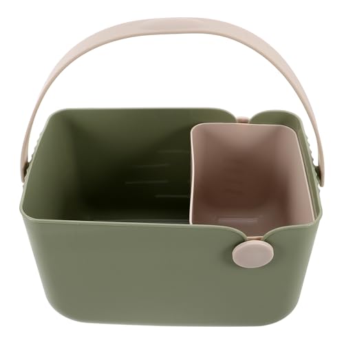 Panier de rangement cosmétiques vert compact solution gain de temps pour petits espaces