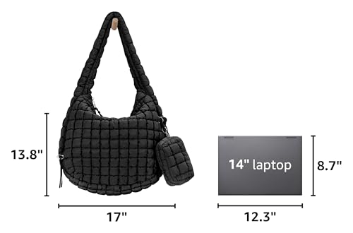 Image of GASSDA Puffer Tote Bag for Women Large Quilted Puffy Lightweight Carryall Crossbody Tote Bag for Women