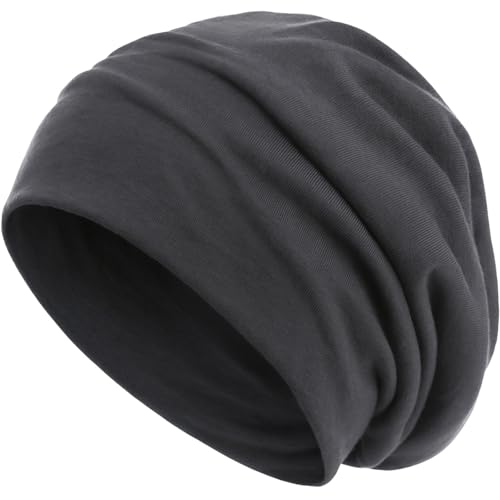style3 Slouch Beanie aus atmungsaktivem, feinem und leichten Jersey Unisex Mütze Haube Bini Einheitsgröße