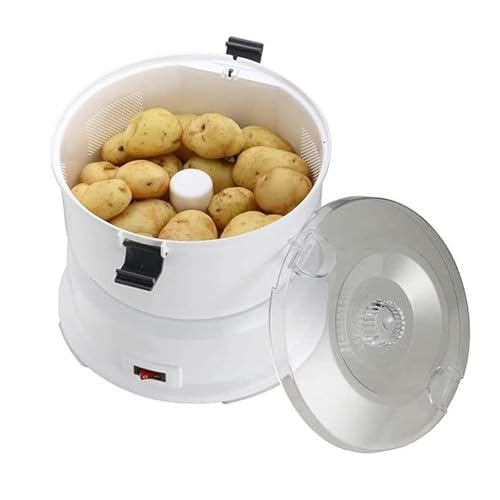 Pelador eléctrico automático de patatas para patatas y verduras, motor de 85 W, tiempo de pelado de 2 a 4 minutos, cesta de goteo para montaje en mesa, ideal para cocina y restaurante