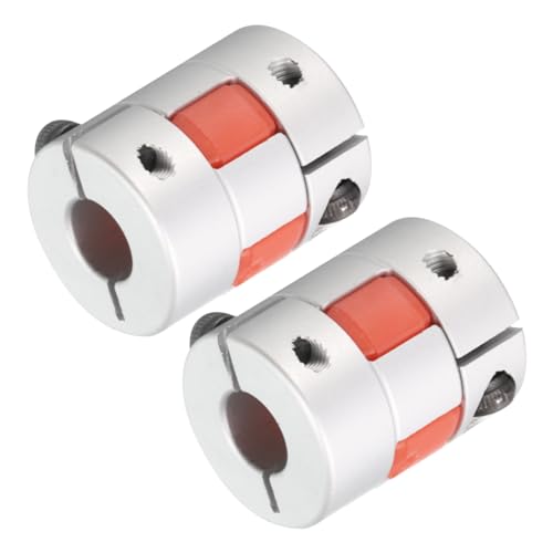 QUARKZMAN Aluminum Pflaume Welle Kupplung 8mm bis 10mm Bohrung L25xD20 Flexibles Kupplung Gelenk für Maschine und Servo Schrittmotor Pack von 2