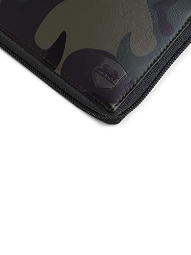 Image of SAMTROH Men's PU Leather Army Theme Wallet | 3 Card Slots, 1 Coin Pocket, 2 Currency Compartment & 2 Secret Compartments | Zipper Closure Slim Purse for Men and Boys (Multicolor)