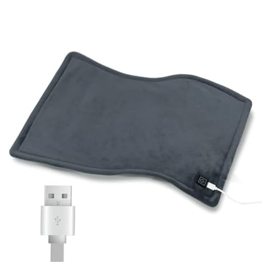 Comfheat USB Heating Pad for Pain Relief, Portable Car Travel Blanket Heated Pads Moist Hot Compress Therapy Back Abdomen Cramps, Heating Settings Auto Shut Off (Not Chargeable) 14"x29"