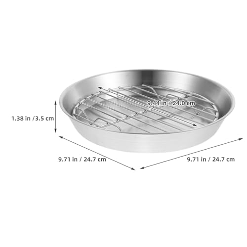 Plaque de cuisson inox 24 cm avec grille intégrée pour barbecue