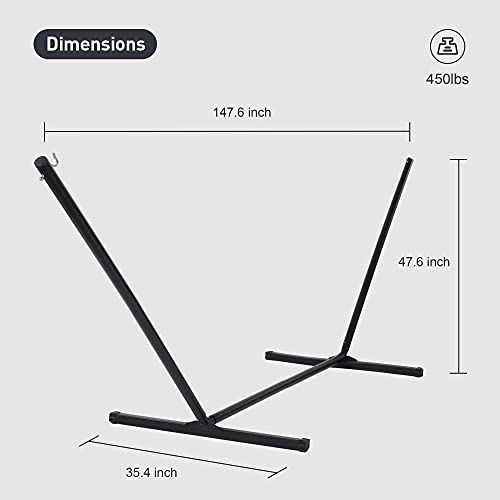Suncreat 12 Ft Heavy Duty Hammock Stand, Portable Hammock Stand, 475 Lbs Capacity, Black #TOP4