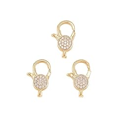 Brass Lobster Clasp CZ_Golden_19mm_5pcs