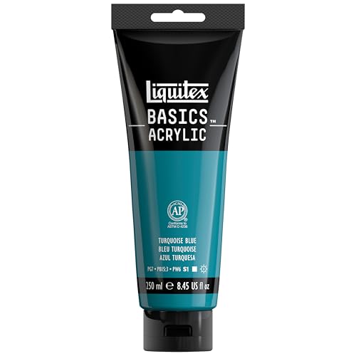 Liquitex BASICS Acrylic Paint, 250ml (8.5-oz) Tube, Turquoise Blue