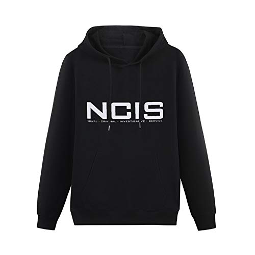 MAYILI Warm Sweatshirts NCIS Logo Heavyweight Hooded Black S
