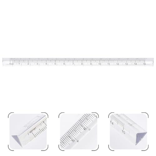 Regla triangular transparente Veemoon de 15 cm en pack de 8 unidades para dibujo 7