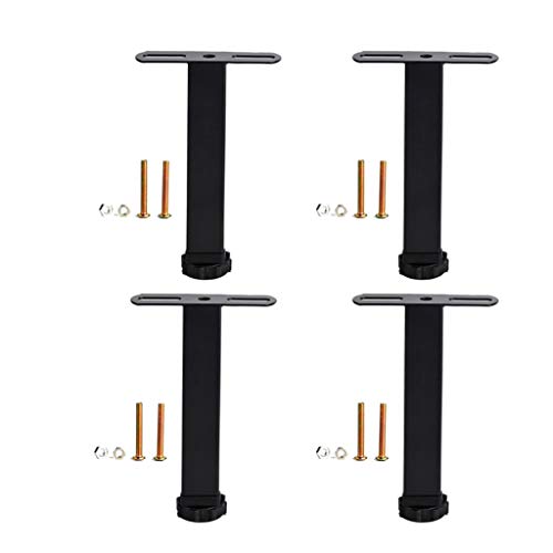 Patas de cama ajustables de esqueleto de 4 hileras, patas de soporte de hierro laminado en frío para mesas de café, armarios de cocina, sofás y muebles, reemplazo duradero y elegante de patas de