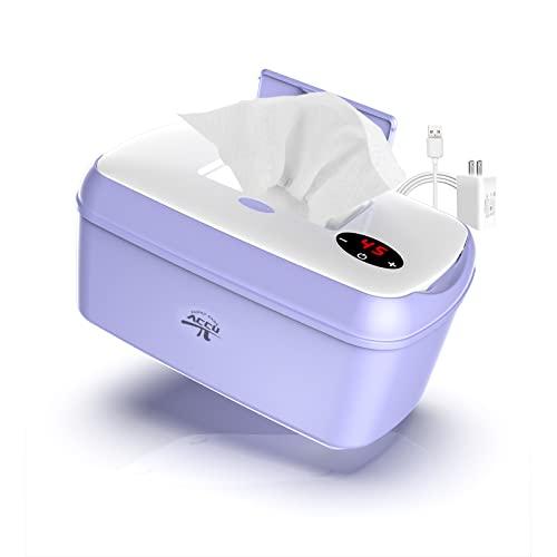 Image of Wipe Warmer Baby Wet Wipes Dispenser : High Capacity LED Display Silent Heating - Wipes Diaper Warmer with Adapter for Baby Infant