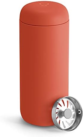 Fellow Carter Move Travel Mug - Vacuum-Insulated Stainless Steel Coffee and Tea Tumbler with Ceramic Interior and Splash Guard, Matte Black, 12 oz Cup