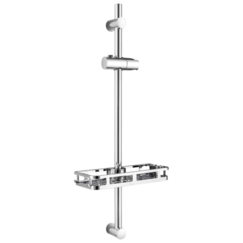 Auralum Asta Doccia 70cm con Mensola Doccia XXL, Saliscendi Doccia Acciaio Inox Adattarsi ai Fori Esistenti, Set Doccia Regolabile con Supporto Soffione Doccia, Colonna Doccia senza Miscelatore Cromo