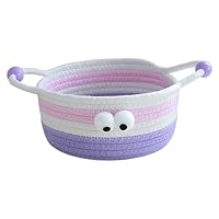 Geflochtene Baumwollkörbe 2er Set - Naturweiße Aufbewahrungskörbe Mit Ledergriffen