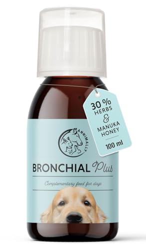 Annimally Cough Juice for Dogs and Cats I Bronchial Plus 100 ml Juice for Coughing in Dogs - Rich in Thyme, Echinacea, ribwort Plantain and 11 Other Breathing Herbs