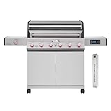 Monument Grills 6-Burner Convertible Natural Gas Smart bbq Grill Stainless Steel Denali 605 with Smoke Box