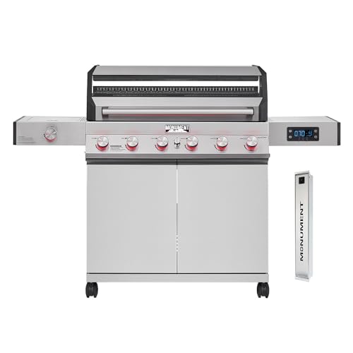 Image of Monument Grills Denali Series, 6-Burner Convertible Natural Gas Smart bbq Grill Stainless Steel Denali 605 with Smoke Box (Without Conversion Kit)