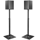 ELIVED Adjustable Height Speaker Stands for Satellites Up to 10KG, Extend 720mm to 950mm, Universal Bookshelf Floor Speaker Stand with 2 Types of Foot Pads, Cable Management,1 Pair, Black EV5022-L