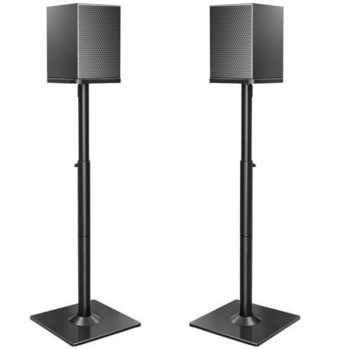 ELIVED Adjustable Height Speaker Stands for Satellites Up to 10KG