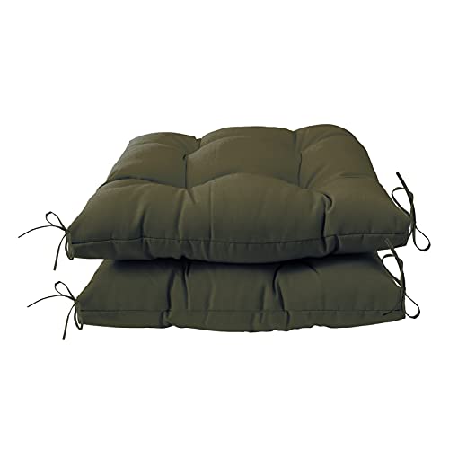 Image of QILLOWAY Indoor /Outdoor Square Seat Patio Cushion -Set of 2,19-Inches(Sage /Army Green)