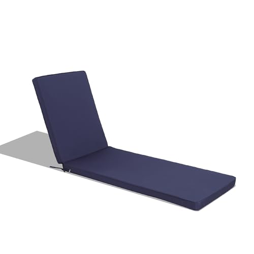 Only choice Outdoor Lounge Chair Cushions Patio Chaise Lounge Replacement Cushions Funiture Seat Cushions Chair Pads (Navy Blue-1 pc)