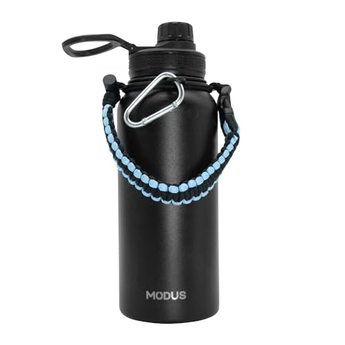 Modus Garrafa Térmica De Aço Inoxidável 18/8 Isolado de água Esportiva Com Alça Paracord 1000ML (Pre