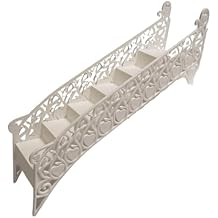 Oasis Supply White Heart Stairway Wedding Cake Decoration 6 Step Tiered Cake Stair, 12" Elegant Cake Steps for Bridal Shower, Anniversary, Engagement & Romantic Celebration Cakes 1 Count