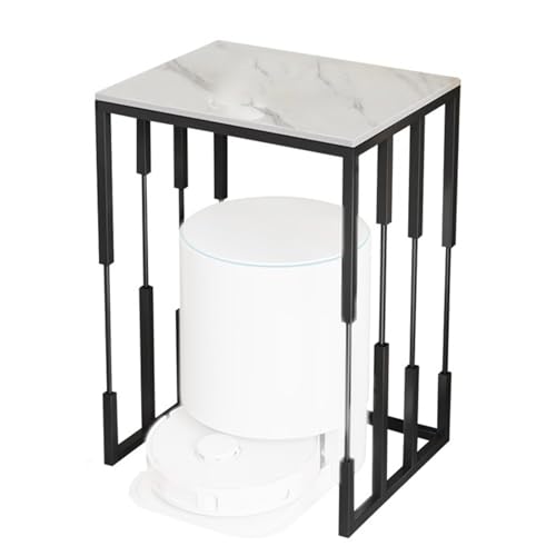 Table d'appoint pour aspirateur robot avec structure en acier noir de qualité - 2