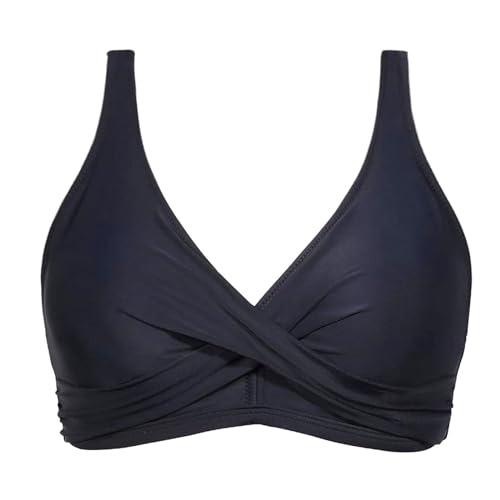 Genérico Traje de Baño Bikini Completo para Mujer Conjunto Superior con Sujetador Deportivo Exclusivo Diseño de Borde (Black, S)