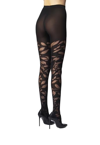 Wolford Floral Tights for Women 40 Den Sheer-Opaque Pantyhose Ornamental Stay-Up Effect Floral Pattern Matt Finish2