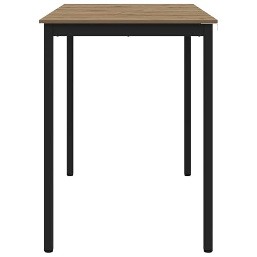 Table haute en bois et cadre en métal 140x80 cm robuste pour salle à manger - 7