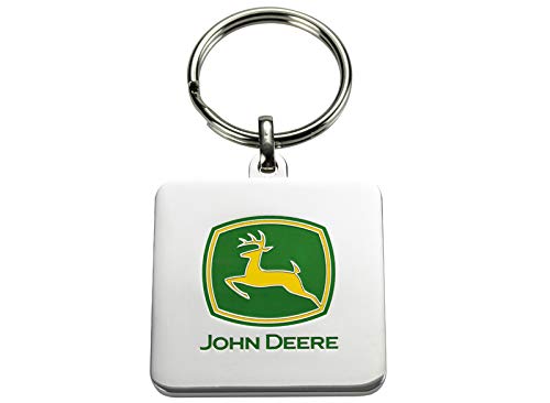 Preisvergleich Produktbild John Deere Metall-Schlüsselanhänger mit geprägtem Logo in Gelb-Grün