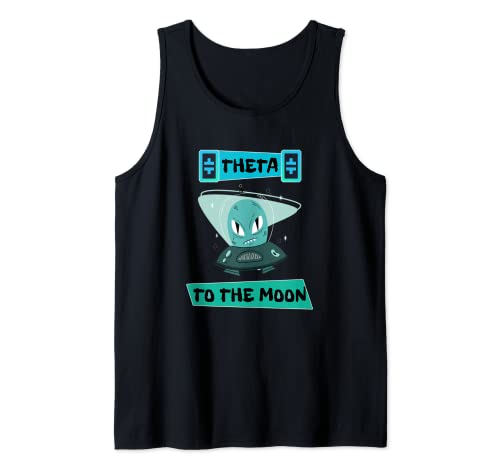 Theta a la Luna Astronauta Crypto Cripto Arte Camiseta sin Mangas