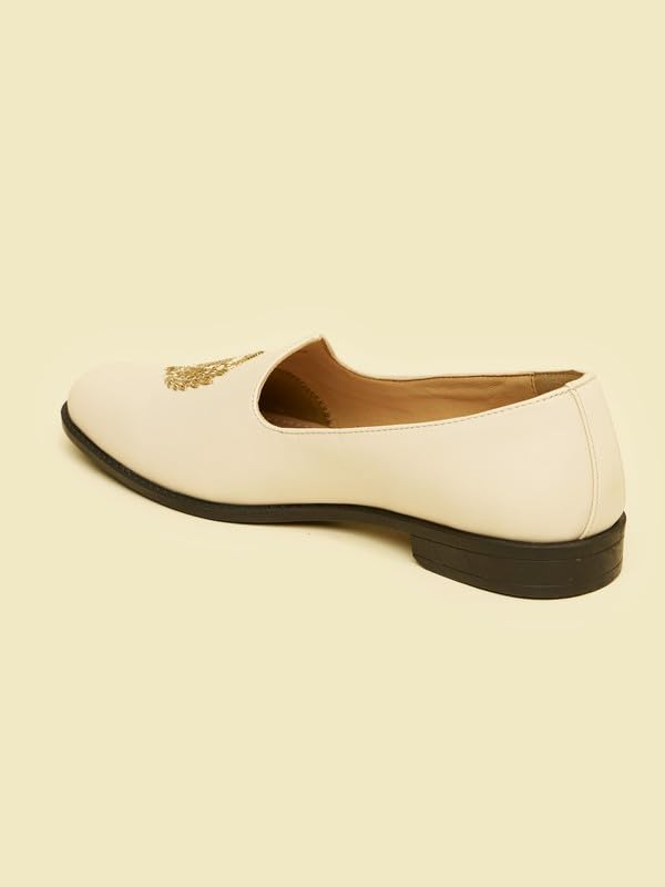 Image of Manyavar Men's Self Embroidered Loafers Style Shoes| Ethnic Juttis and Mojaris