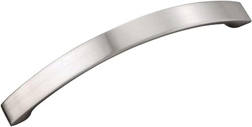 Hickory Hardware 1 Pack Solid Core Kitchen Cabinet Pulls, Luxury Cabinet Handles, Hardware for Doors & Dresser Drawers, 5 Inch Hole Center, Satin Nickel, Raleigh Collection