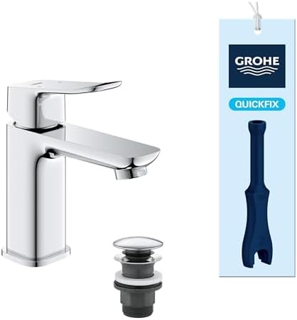 GROHE Dice, Waschtischarmatur mit Push-Open-Ablauf, 15cm hoch, 5l/min