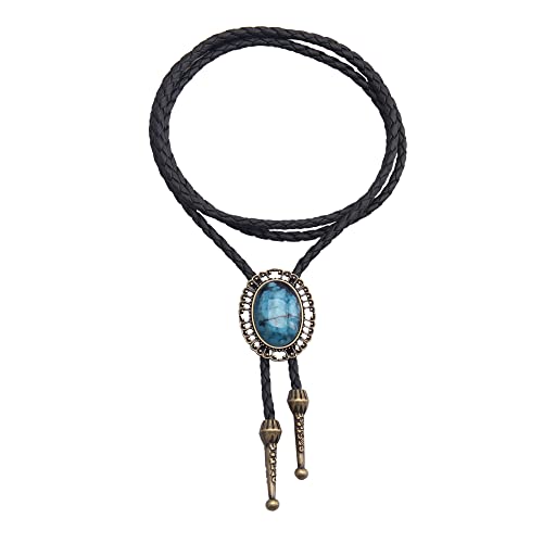Image of GelConnie Native American Bolo Tie Rodeo Cowboy Leather Necktie Western Necklace Costume Accessories for Men,Women