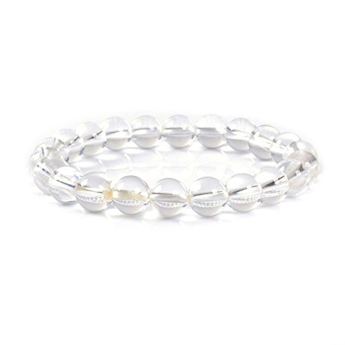Natural A Grade Clear Quartz Rock Crystal Gemstone 8mm Round Beads Stretch Bracelet 7 Inch Unisex
