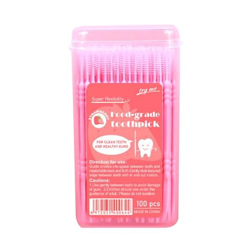 Palillos para Cuidado,De Doble Punta Para Limpieza Saborizados - 100 Piezas Quita Manchas Cuidado Bucal Para Espinas De Pescado Para Mujeres Hombres Adolescentes Adultos Mayores Acampada