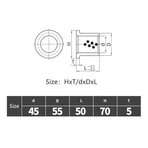 Palier en laiton graphite 45mm usiné pour guidage de précision