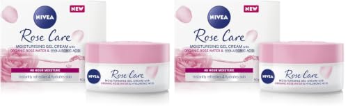 Image of NIVEA Soft Rose 24h Day Cream (50 ml), Face Care with Rose Water and Hyaluron, Light Gel Face Cream for Smooth Delicate Skin, Moisturising Cream (Pack of 2)