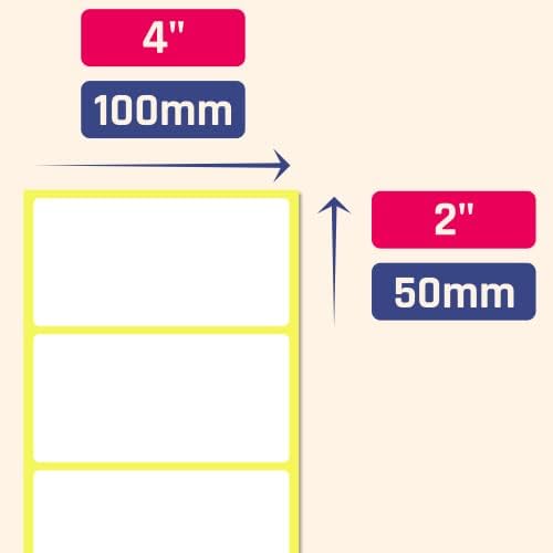 100 x 50 mm, 200 Pack, Matte White Sticky Labels Stickers