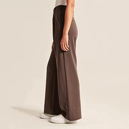 Wide Leg Pants for Women Effortless Tailored Wide Leg Pants Summer High Waist Casual Long Palazzo Pants with Pockets4