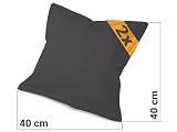 npluseins Renforcé poszewki na poduszkę w dwupaku – 100% bawełna – proste i eleganckie wzornictwo, w 11 uniwersalnych kolorach, 40 x 40 cm, stalowoszare