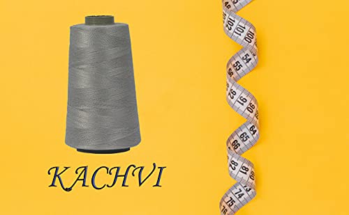 Image of Ace International Exports 3000M Overlock Polyester Sewing Thread Set Box Yarn Spools Cone (Grey) - Pack of 10