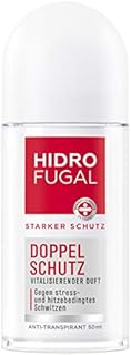 Hidrofugal podwójna ochrona w kulce (50 ml), silna ochrona antyperspirantu przed poceniem spowodowanym stresem i wysoką temperaturą, dezodorant zapewniający silną ochronę bez alkoholu etylowego