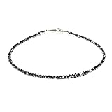 GLOWYBOX Diamant Armband aus natürlichen, echten Diamanten facettiert, Verschluss 925er Sterling Silber Tennisarmband, Diamantarmband Geschenkidee für Damen Frauen, Herren,Männer (schwarz, 16.00)