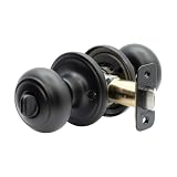Copper Creek Colonial Privacy Interior Door Knob – ANSI Grade-3 Certified, Modern Heavy Duty Handle, Easy Install and Reversible for Bedroom, Bathroom and Closets – Matte Black (1 Pack)