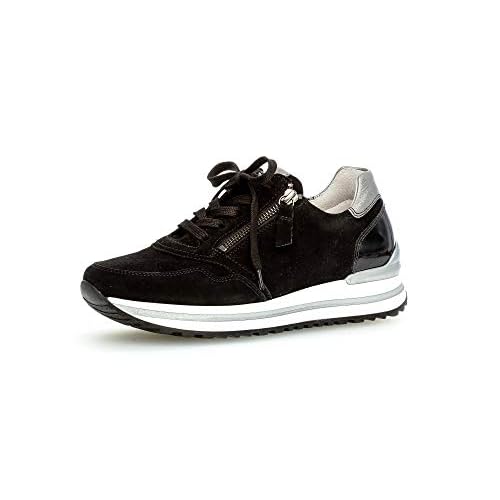 Gabor Damen Sneaker, Frauen Low-Top Sneaker,Best Fitting,Reißverschluss,Optifit- Wechselfußbett, elegant Women's,schwarz (schwarz),40.5 EU / 7 UK 3 Gabor Damen Low Top Sneaker, Frauen Halbschuhe,lose Einlage,Komfortable Mehrweite (H),Freizeitschuhe,Sneaker,Wedge,schwarz/Grey(perf),40 EU / 6.5 UK